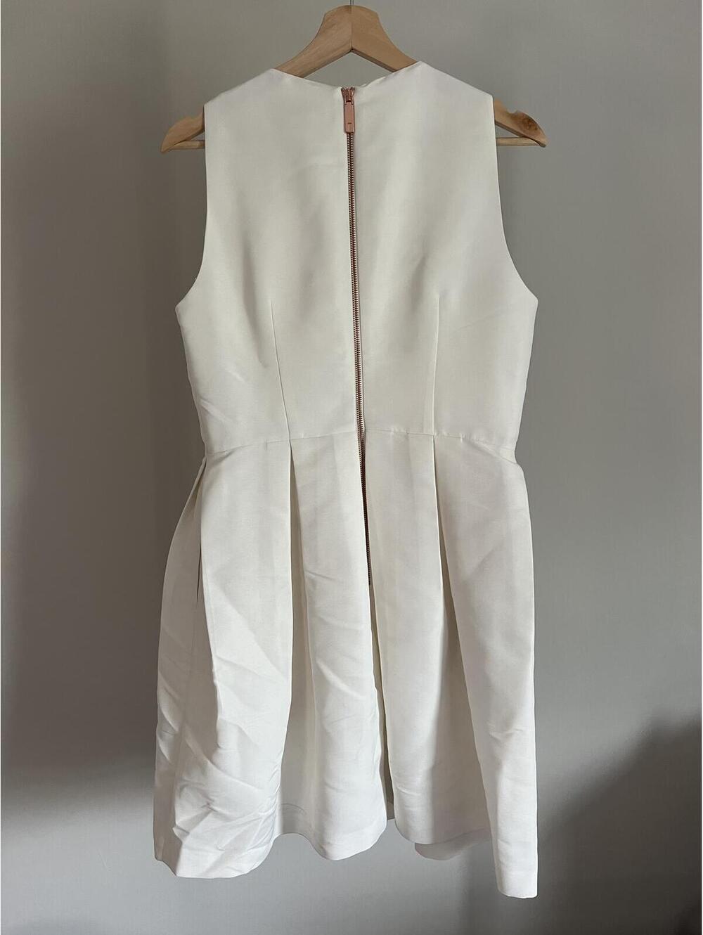 Ted Baker Milliea Pearl Embellished Dress, White, Size US 8 - Picture 6 of 9